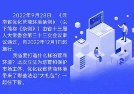 【学习卫健】一图读懂《云南省优化营商环境条例》，附条例全文